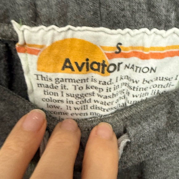 Aviator Nation Grey Sweatpants with Rainbow Stripe - Picture 4 of 5